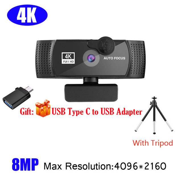 

4K 1080P 2K Full HD Web Camera For PC Computer Laptop USB Cam With Microphone Autofocus Camara Webcamera Webcams