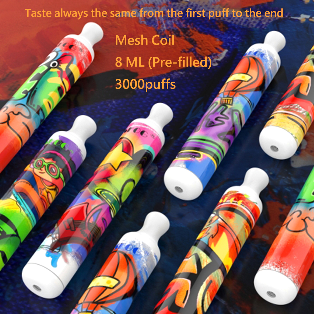 

2022 new style e cigarette device disposable vape pen 3000 puffs sfog kit mesh coil pod Pre-filled 8ml cartridge vapes pods cartoon design vaporizer pen 100% Original