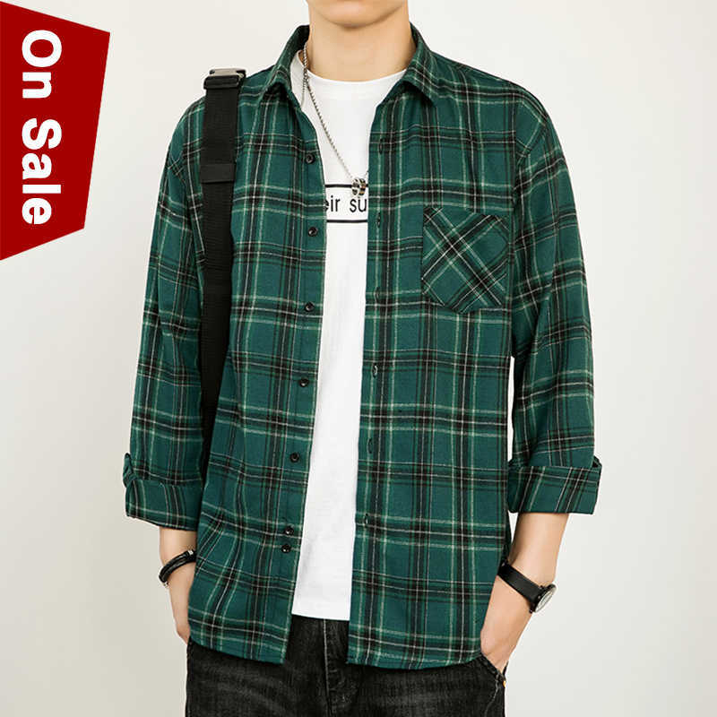 Green Plaid Flannel Shirt Men Australia 