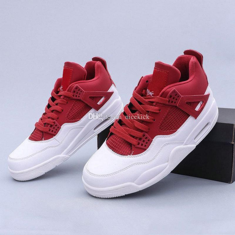

2021 New Bred 4 Jumpman 4s IV Mens Basketball Shoes Red White Green Laser Sports Sneakers Trainers Outdoor for Men Des Chaussures Niokie Top, #1