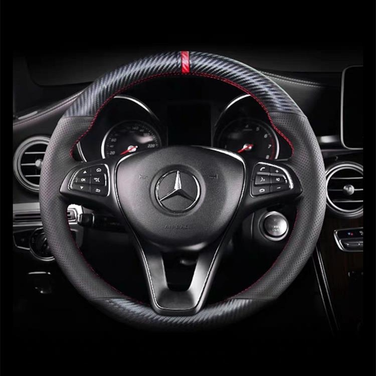 

DIY custom suede leather hand-sewn car steering wheel cover For Mercedes-Benz E200L/ e300L /E260/C180 /glc260