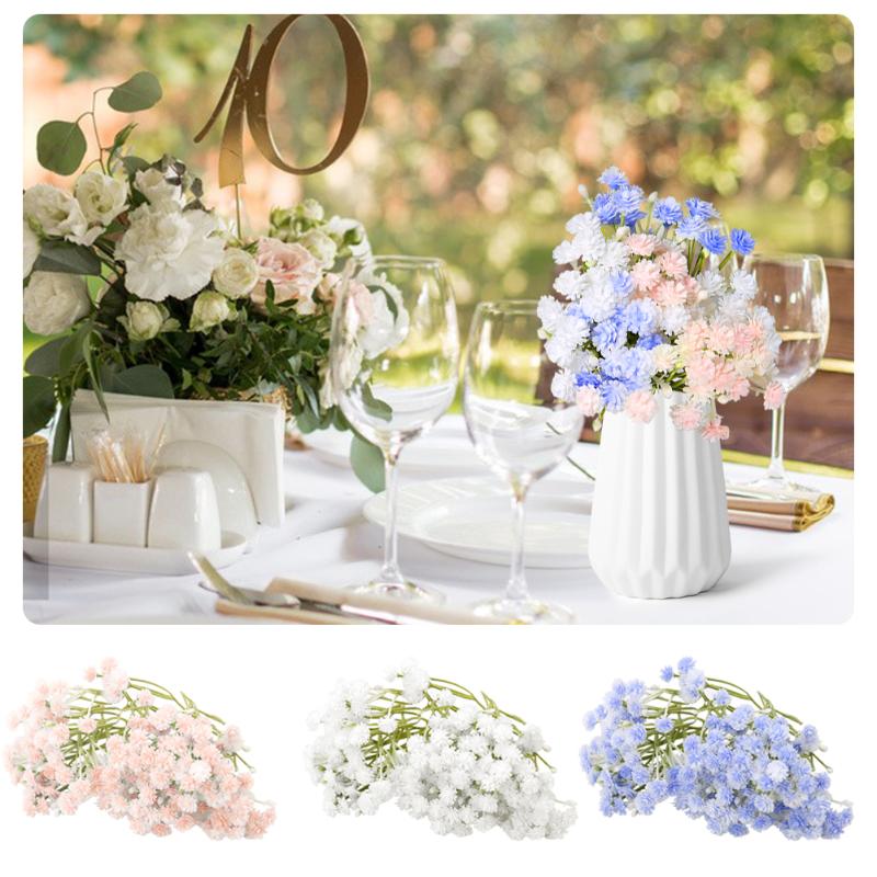 

Decorative Flowers & Wreaths 10Pcs Artificial Trident Gypsophila Flower Bouquets For Home Decor Christmas Party DIY Wedding Bouquet Floral H, Blue