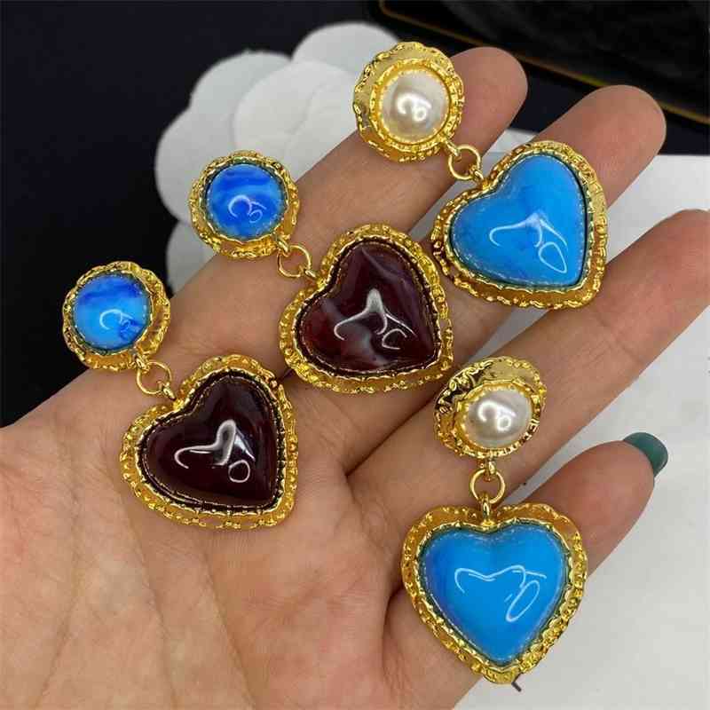 

Famous Brand Fashion Jewelry Women 925 Sterling Sliver Pearl Drop Earrings Vintage Heart Design Gifts For Girls