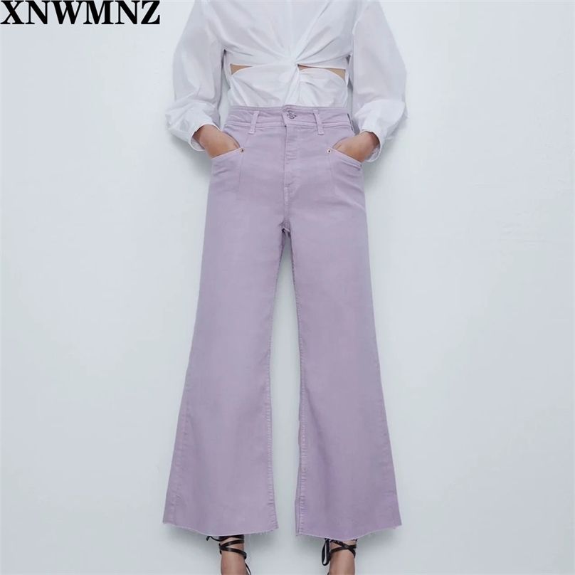 

women Jeans fashion purple jeans womens wide leg denim pants ripped tassel bottoms high waist streetwear 210520, Lavender