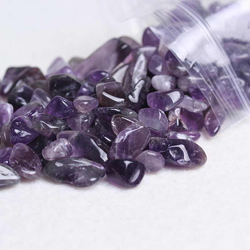 

100 g Natural amethyst quartz Stone crystal Tumbled Stone Irregular fish tank crystal gravel (Size: 7--9 mm)ZHL5419