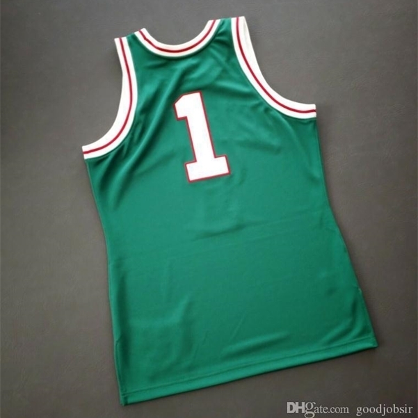

001Custom Men Youth women Vintage Oscar Robertson Mitchell Ness 70 71 College Basketball Jersey Size S-4XL or custom any name or number jersey, Green men s-4xl