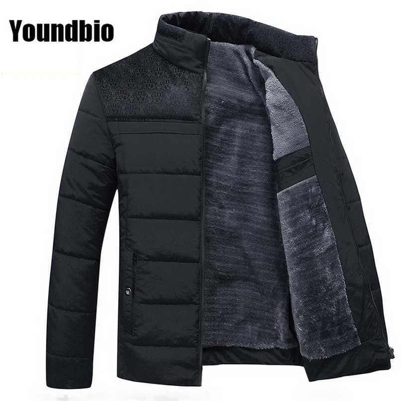 

Men Jacket Casual Solid Color Fashion Slim Plus Velvet Jacket Men's Coat M- Warm and Windproof High-Quality Jacket Men 211029, Black