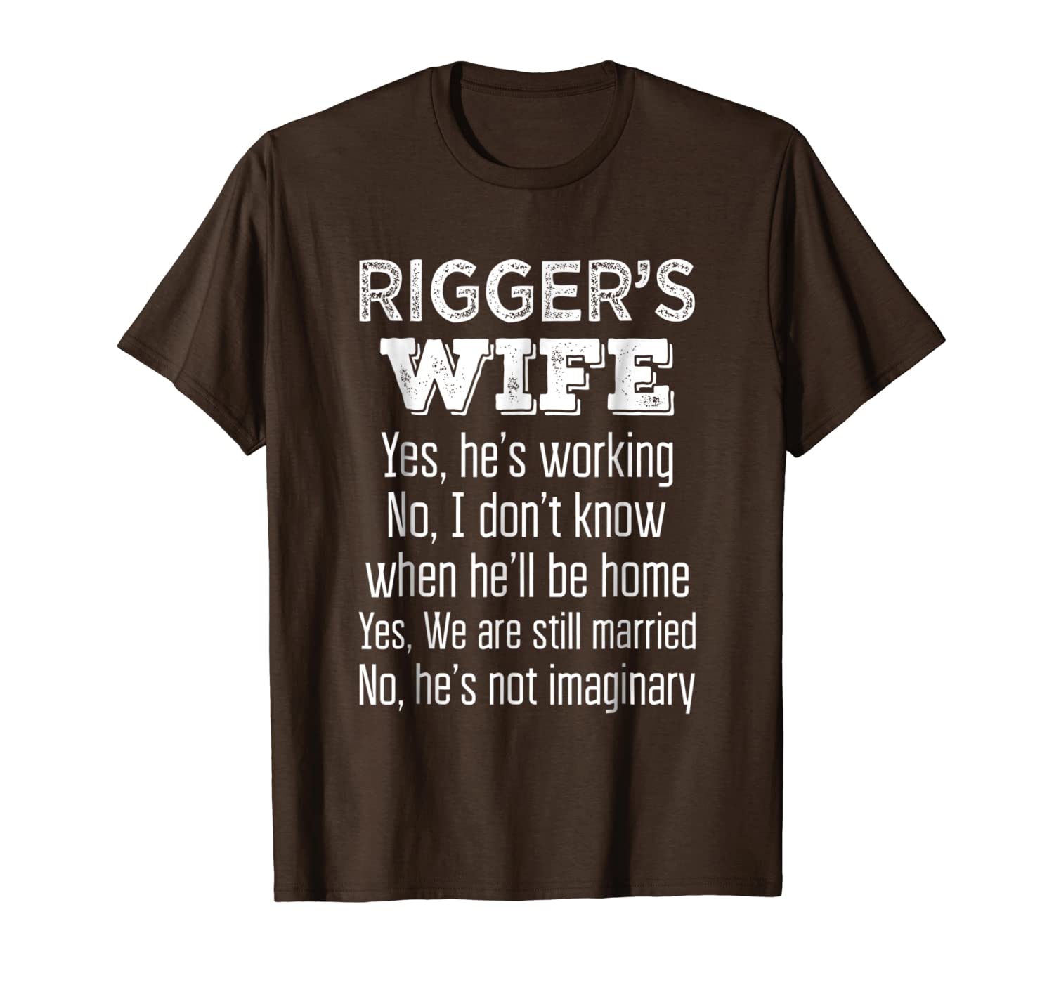 

rigger's wife funny anniversary gift t shirt, White;black