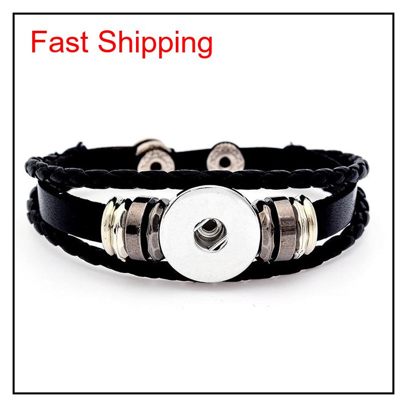 

Charm Bracelets Multilayer Leather Noosa Chunk 18Mm Metal Bracelet Ginger Button Statement Wholesale Jewelry Snap Coko2 Q7Kh9, Golden;silver