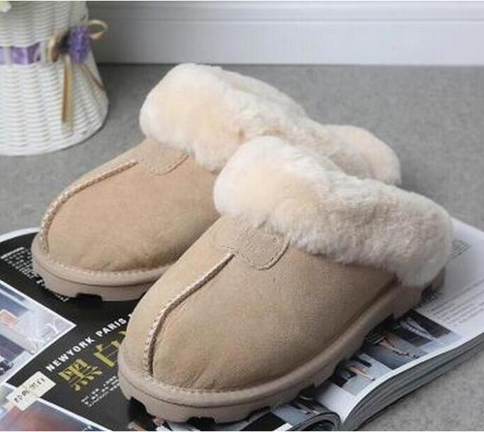 

New Fashion cotton slippers men women snow boots warm casual indoor pajamas party wear non-slip cotton drag large size women's shoes size 35-45, Chocolate