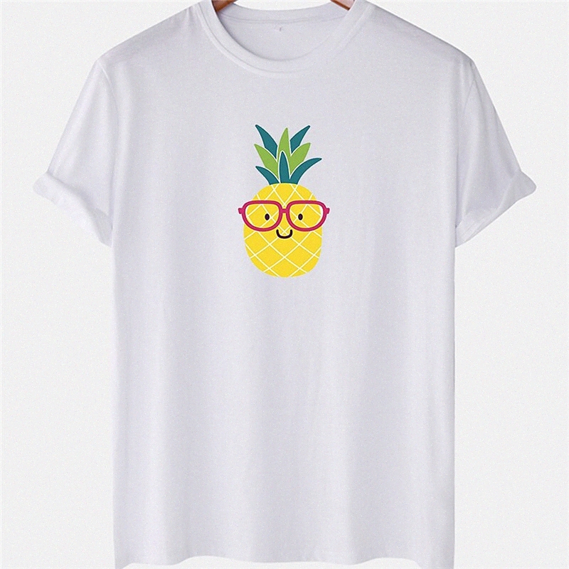 Men's Unisex Tee T shirt Hot Stamping Pineapple Plus Size Crew Neck Casual Daily Short Sleeve Tops Basic Designer Big and Tall White Black P