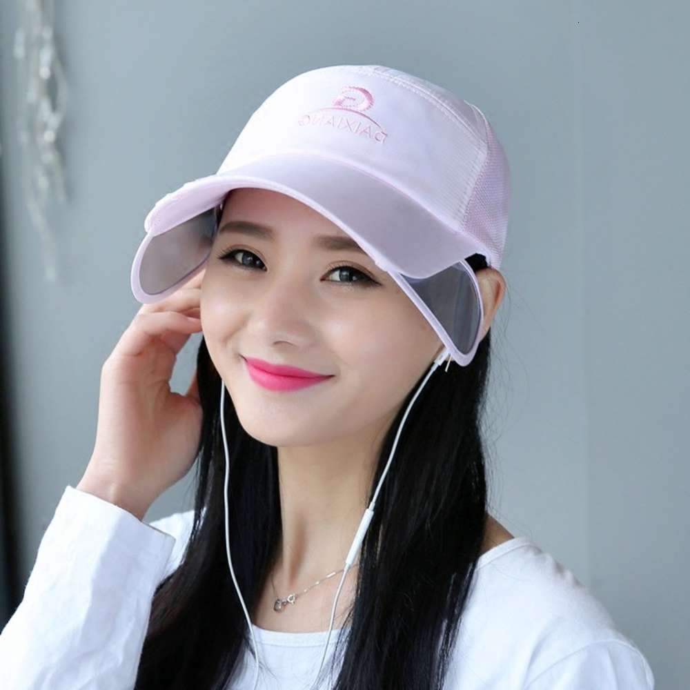 

Sun hat man summer Korean baseball outdoor fishing sunscreen retractable sunshade Cap, Blue;gray