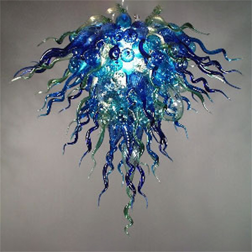 

Modern lamps home decoration accessories crystal lighting hand blown murano glass chandelier colorful led light source for duplex building 70cm wide and 50cm high
