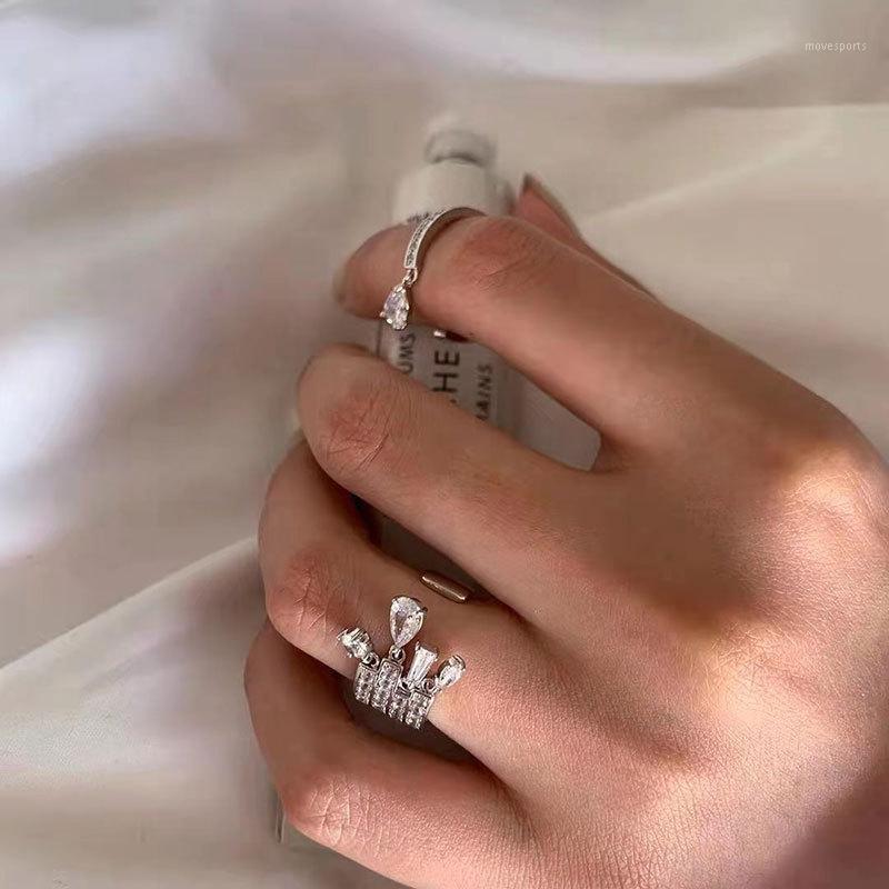 

Wedding Rings Supernatural Adjustable Size Drop Pendant Irregular Woman Matching Bride Bead Jewelry Accessories Korean1
