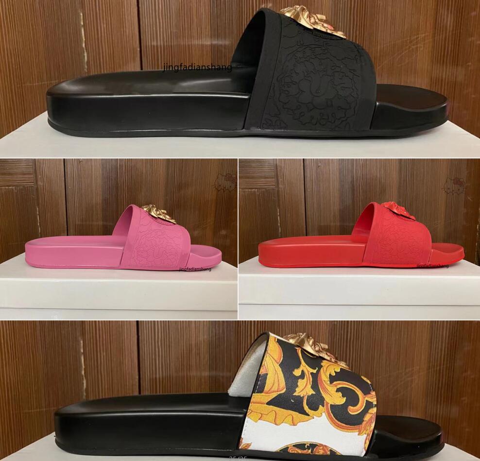 

2021 Mens Womens Top Quality Paris Sliders Summer Sandals Beach Slippers Ladies Flip Flops Loafers Black White Red Green Slides Shoes, 27