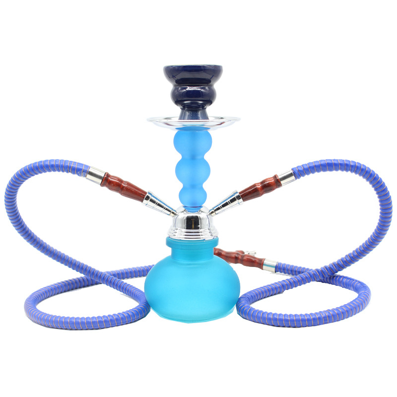 

Arab Glass Shisha Fluorescent Design Double Hose Hookah Mouthpieces Smoking Grass Complete for Narguiles Sheesha Chicha Lighters Smoking Accessories