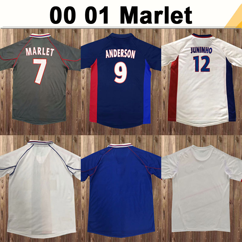 

00 01 MARLET JUNINHO ANDERSON Retro Soccer Jerseys EDERSON GOURCUFF LACAZETTE Home Away 3rd Football Shirt Short Sleeve Uniforms, Fg1388 1999 2000 3rd