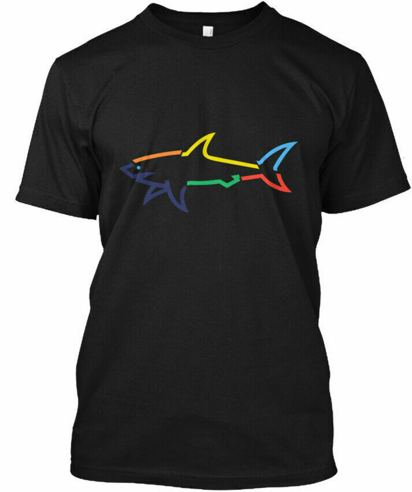 

t shirt The Fashion Colored Shark Paul Men Summer Short, White;black
