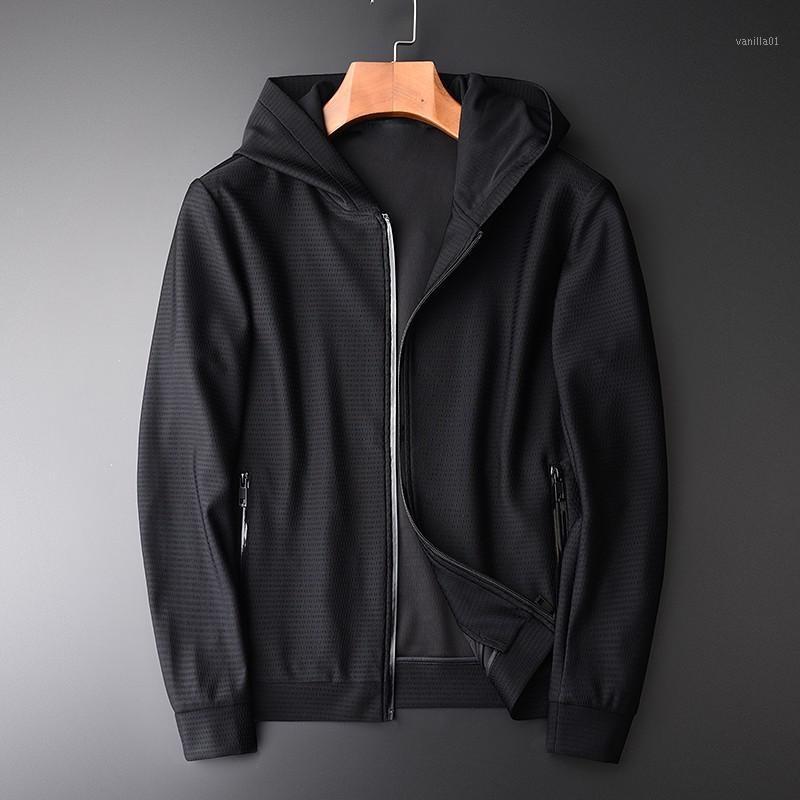 

Men's Jackets Hooded Male Luxury Bilayer Composite Casual Zipper Mens And Coats Fashion Slim Man Plus Size 4XL, Black