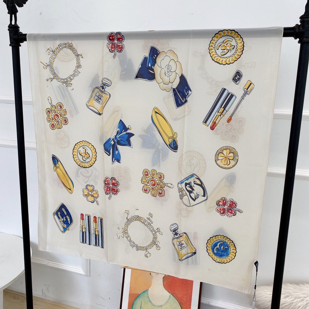 

2022 New summer Silk Scarf Women print thin shawl over decorative scarf beach towel