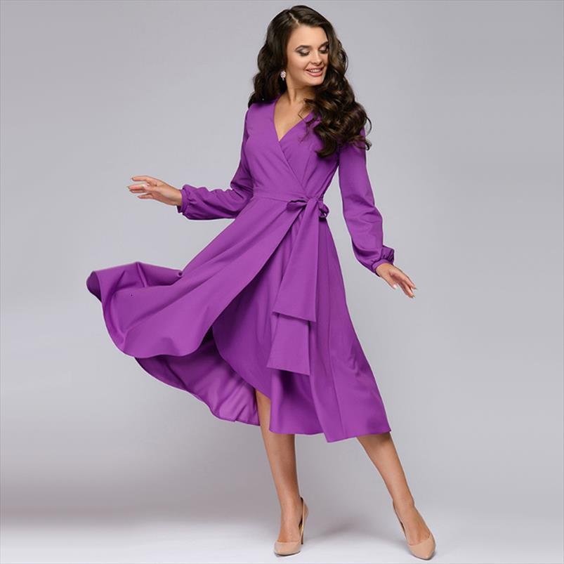 

vintage sashes a line women cami party dress long sleeve v neck solid elegant casual summer fashion, White