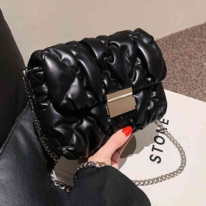 

Evening Bags Plissado cor sólida quadrado axila saco inverno novo de alta qualidade couro do plutônio designer bolsa ombro mensageiro LTKS, Box