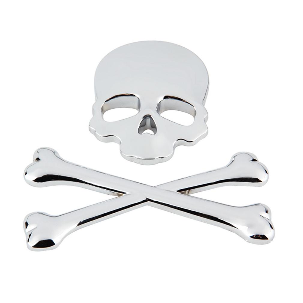 

3D 3M Skull Metal Skeleton Crossbones Car Motorcycle Sticker Skull Emblem Badge car, Black