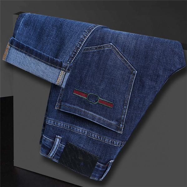 

Autumn Style Designer Mens Jeans Slim-leg Denim Pants Blue Pencil Pant Casual Hip Hop Hot Sold Business Leisure Trousers Size W28-W40, Blue 1#