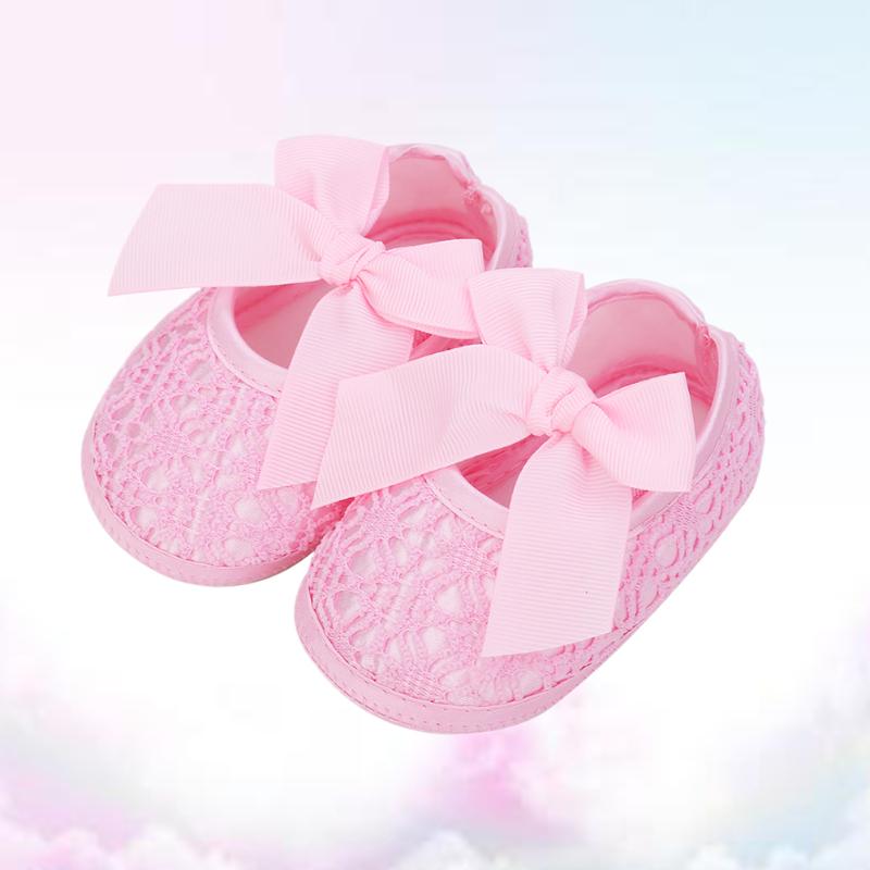 

First Walkers 1 Pair Of Baby Girl Shoes Lace Bow For Born Aged 0-1 Size 12 (Internal Length 10.5cm)