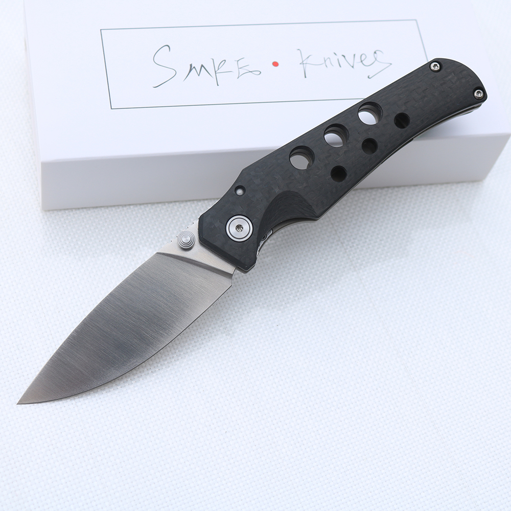 

High Quality Smke Knives Custom JG Scout Pocket Folding Knife S90V Blade Carbon Fiber Handle Tactical Survival Knife Outdoor Tools