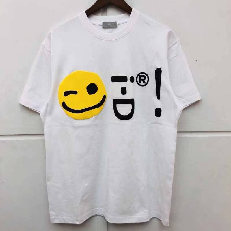 

Men's T-Shirts 2021 high casual street of the women's pure kanye cotton tops hip-hop shirt oversize cpfm. xyz graffiti face smile