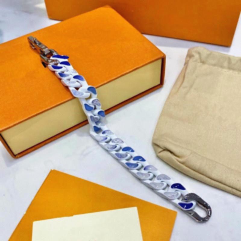 

Latest launch French Masters Designed Luxury Men's Bracelets CHAIN LINKS PATCHES Colored Bracelet Necklace Hip hop Jewelry