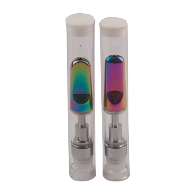 

Rainbow Drip Tip Gold Vape Pen Cartridges Atomizer Ceramic Coil Glass Thick Oil 0.5ml 1.0ml Tank Disposable Vaporizer Wholesale price