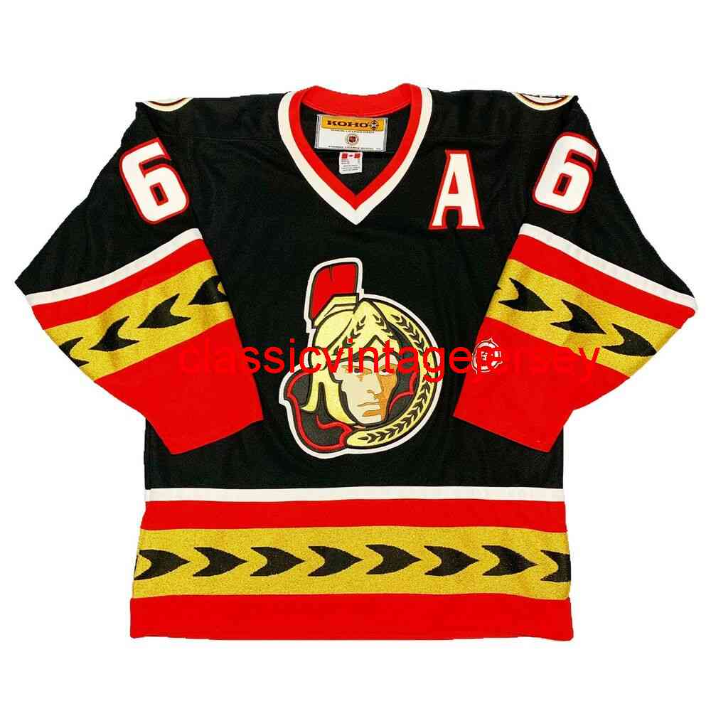 

Rare Ottawa Senators #6 Redden KOHO Hockey Jersey New Embroidery Custom Any Name Number -5XL 6XL, Black