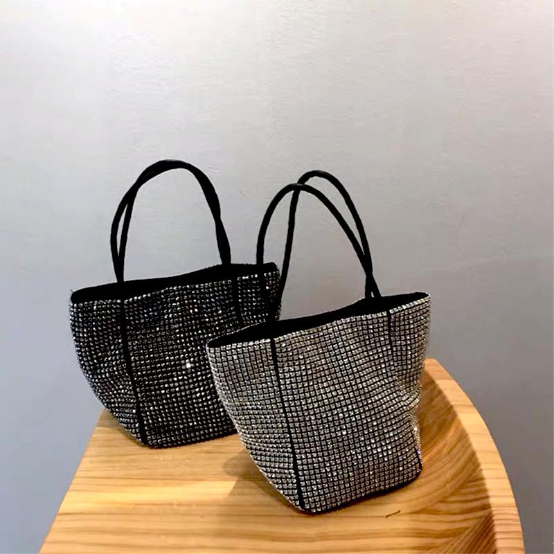 

Evening Bags Luxury Designer Handbag Women Shoulder Bag 2022 Female Shopper Purse Fashion Shiny Rhinestone Chain Crossbody Small Tote