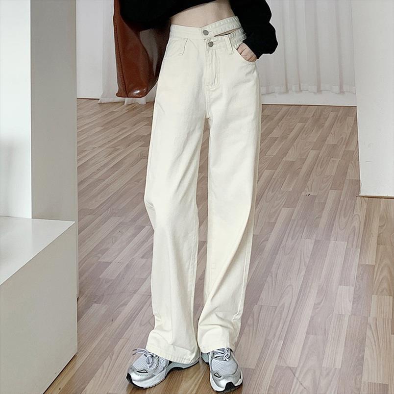 

apricot wide leg jeans women short plus size loose casual denim pants high waist jean trousers blue pantalon femme, White;black