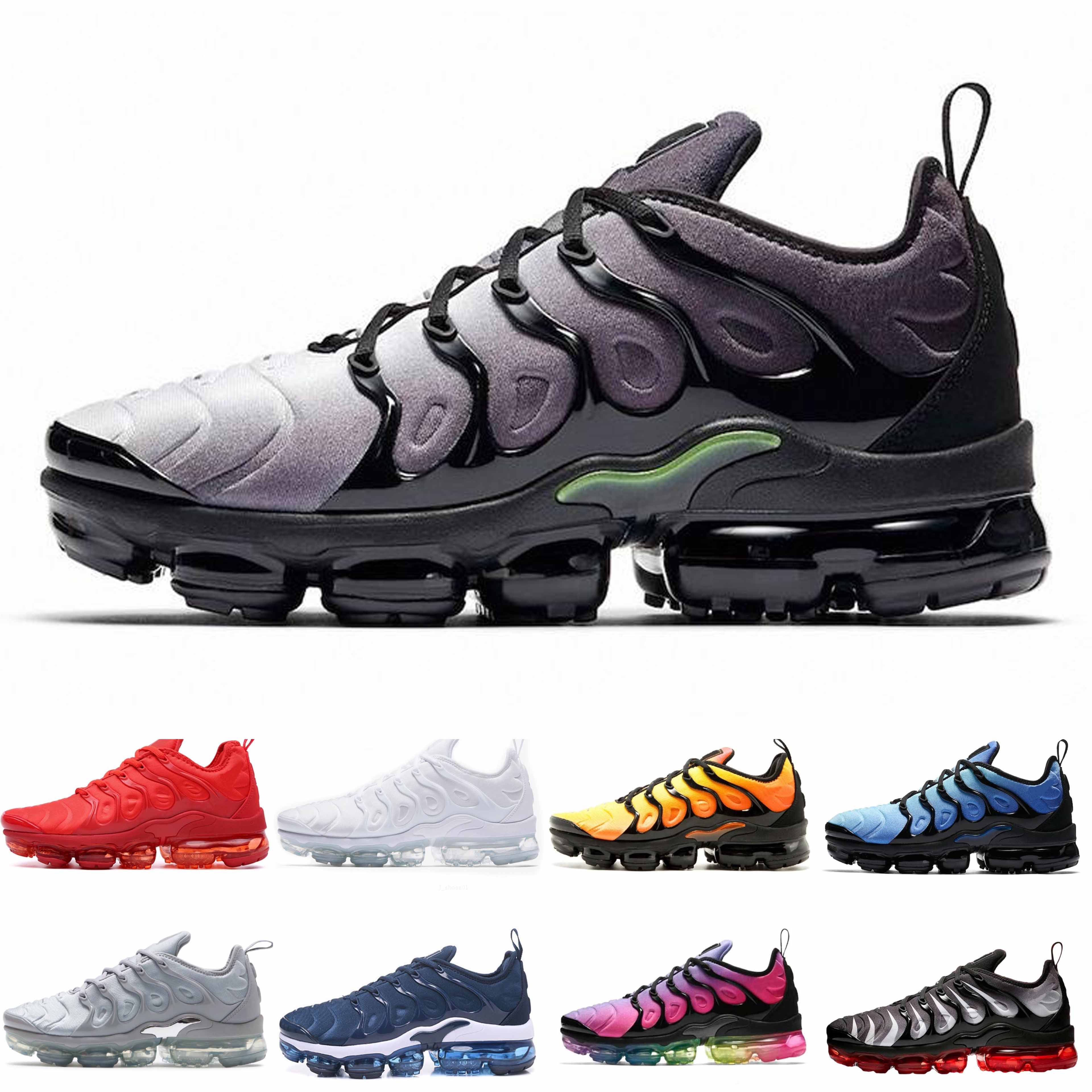 

2021 New Men Plus Women Shoes Triple Red Tns Trainers Cushions Purple Black White Air Cushion Sneakers Similar to Dunk Size 36-43