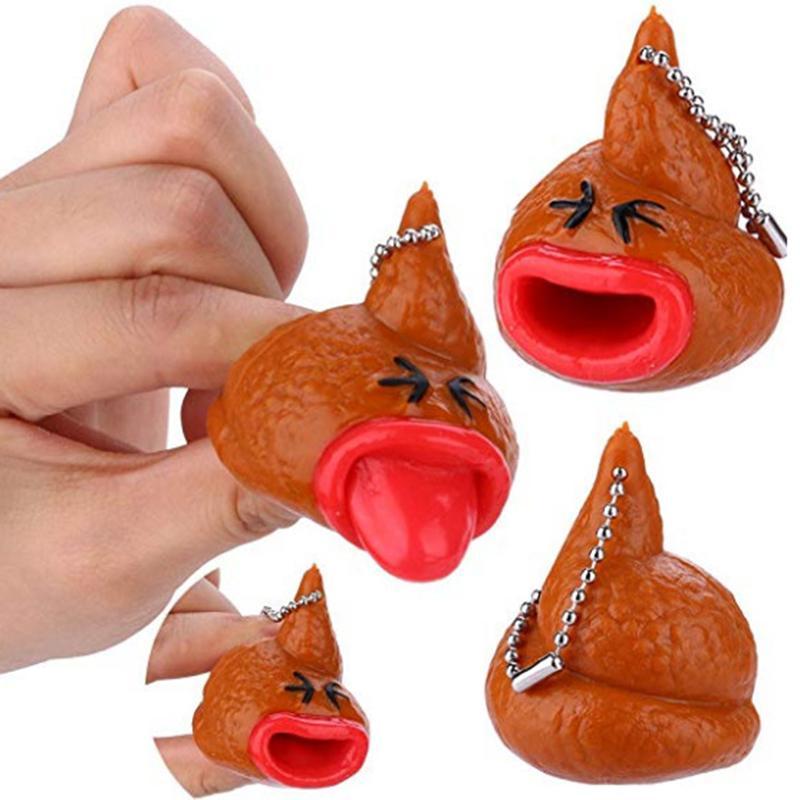 

Finger Halloween Tongue Squeeze Keychain Decompression Toy New Creative Simulation Tricky Stool Pendant Children Adults Vent Novelty Toys