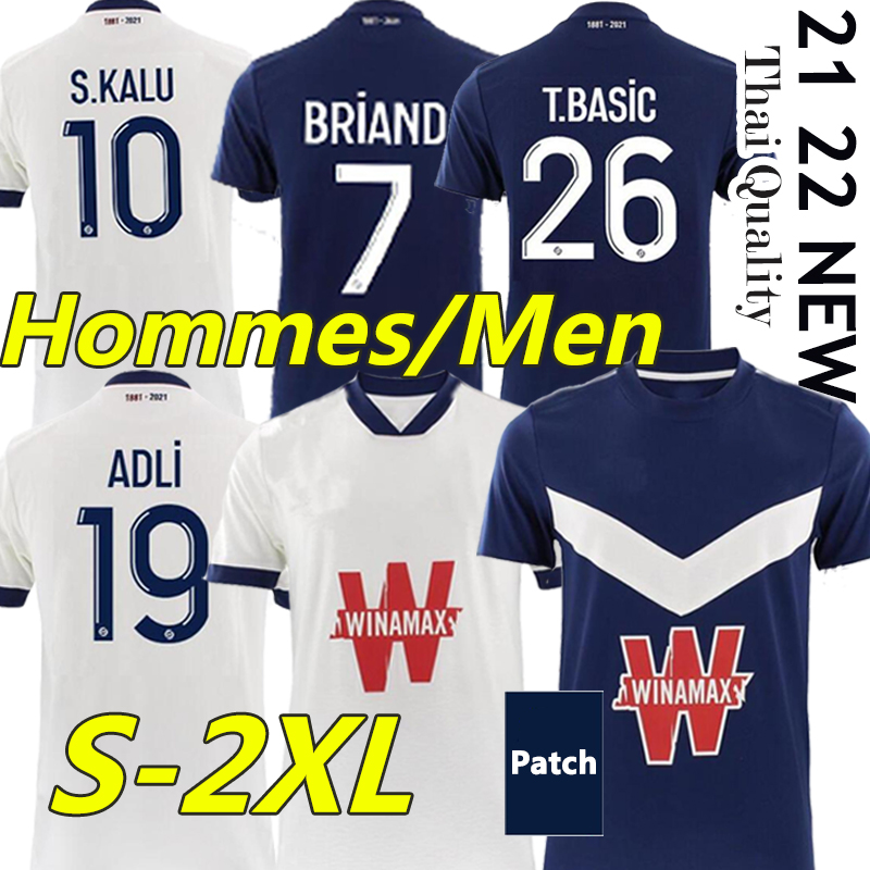 

21/22 Girondins de Bordeaux maillot de football Shirt 2021 2022 Soccer Jerseys ADLI BRIAND OUDIN S.KALU T.BASIC Men Kids Kit Thai uniform, 20-21 home