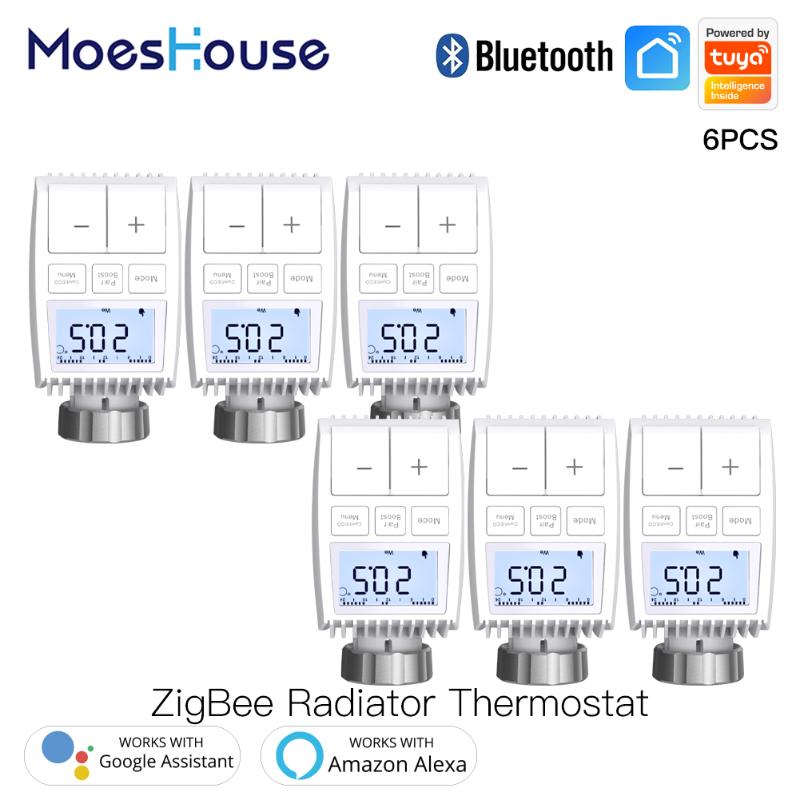 

Smart Home Control Tuya Bluetooth Thermostat Radiator Valve Actuator Temperature Controller Sigmesh Heater TRV Voice With Alexa