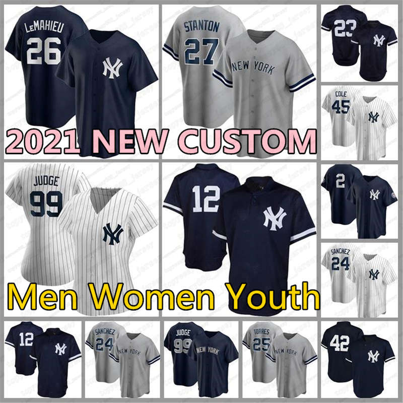 

New Aaron Judge York Custom Yankees Jersey Derek Jeter Men Gerrit Cole Baseball Mesh Babe Ruth Women Gleyber Torres Youth Alex Rodriguez, Blue;black