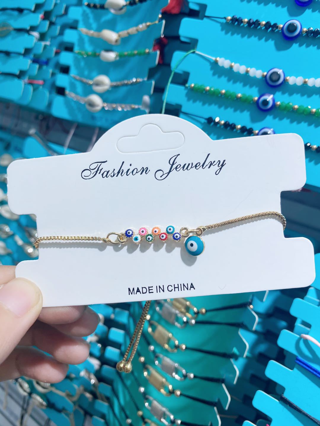 

S2610 Fashion Jewelry Colorful Evil Eye Bracelet Blue Eye Pendant Bracelets