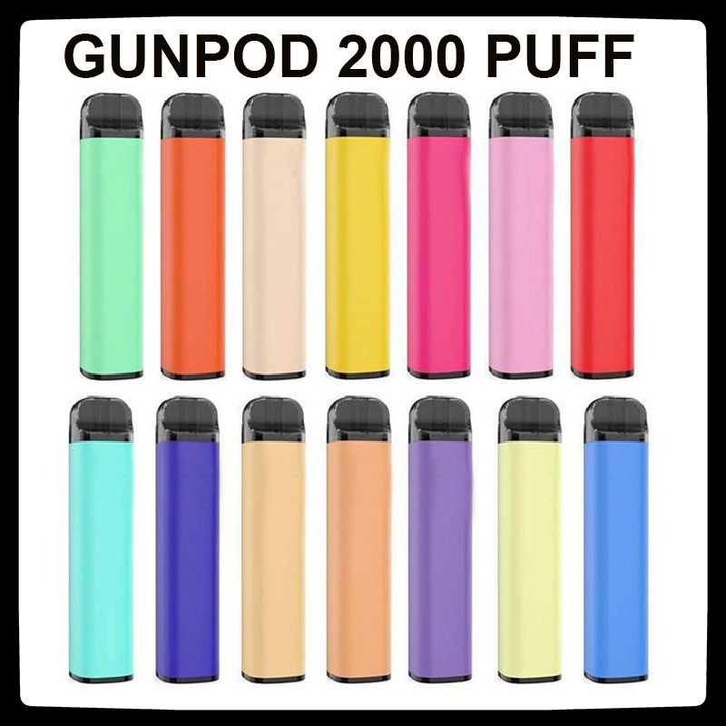 

Gunpod 2000 Puffs Disposable Vape Pen E Cigarette Deivce With 1250mAh 17350 Battery 8ml Pod Vaporizer Starter Kit VS Elf Bar