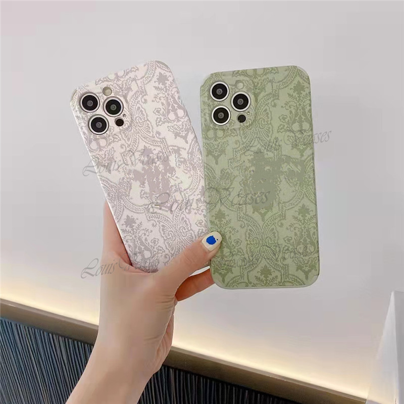 

Luxury Lambskin Leather shockproof Phone Cases For iphone 13mini 13promax 12pro 11promax 7 8plus XSMAX XR Embroidery shell case Back Cover