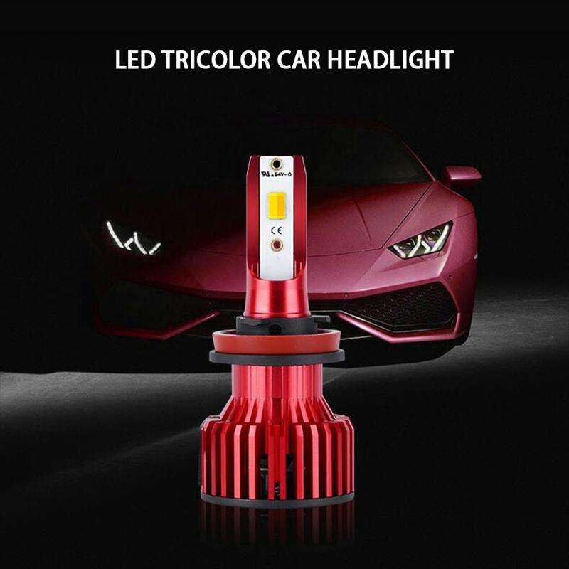 

Car Headlights LED Headlight Three Color H3 Auto Head Lamp H11 Lamps For Lights H1 Bulbs Light Headlamp H4
