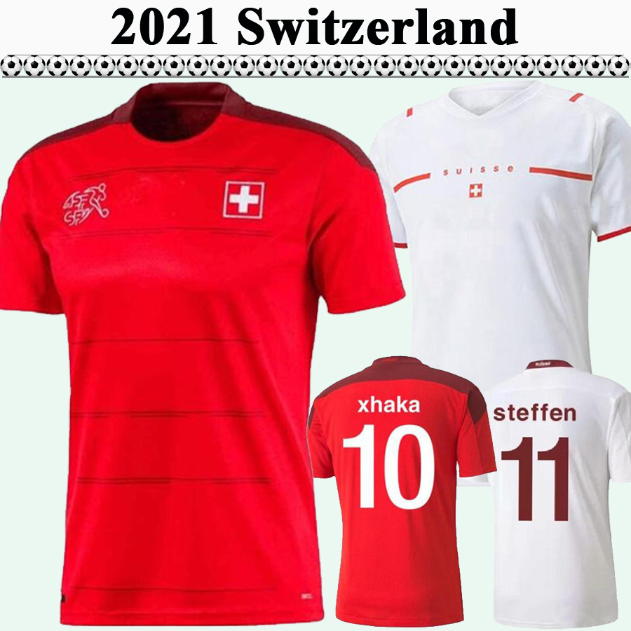 

2021 Switzerland National Team SEFEROVIC Mens Soccer Jerseys EMBOLO FREULER ZAKARIA SHAQIRI Away White Football Shirts Uniforms, Qm4025 2020 away --- patch
