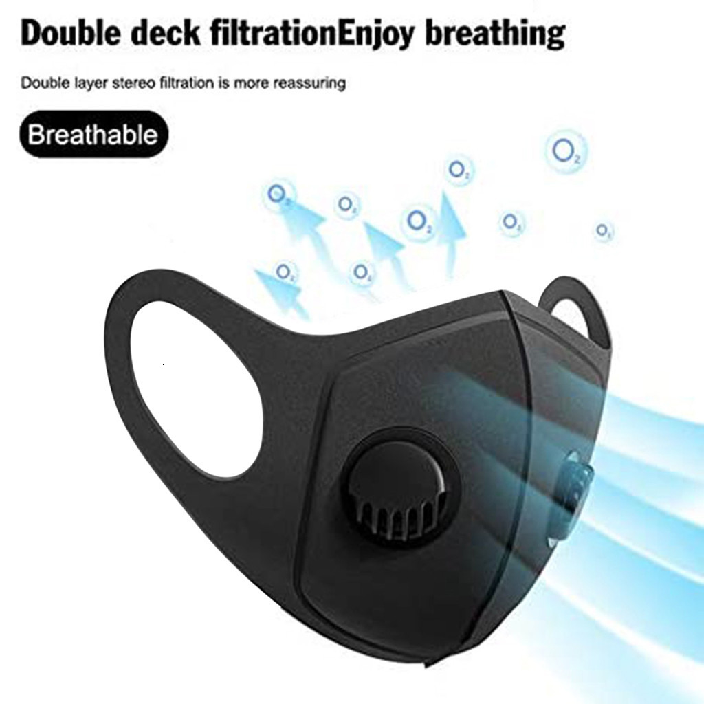

Black Anti-dust Mask for Men Sports Washable Cloth Masks Ear Loops Adjust Bandage Adult Mesh Pm2.5 Maske Protec