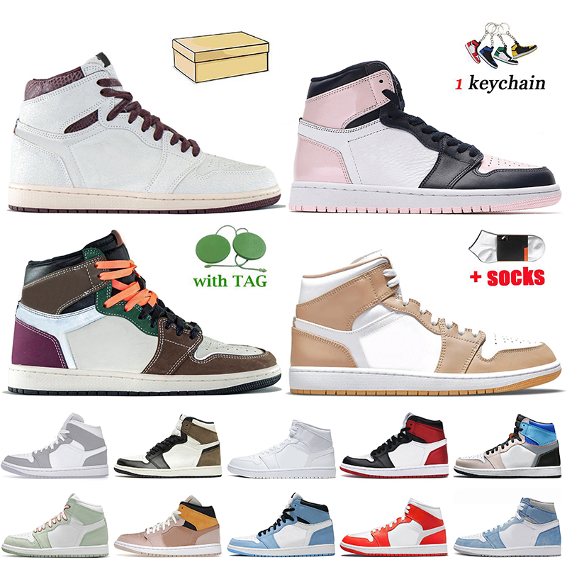 

a ma maniere sail burgundy crush jumpman 1 basketball shoes jordan 1s atmosphere high og hand crafted tan gum particle beige jorden air trai