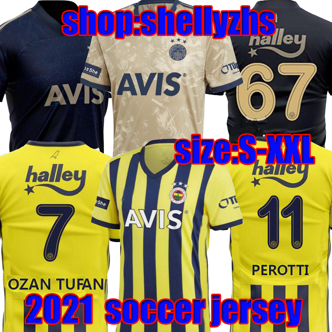 

Fenerbahce SK jerseys 2021 Futbol Home Away Third shirts 20/21 Thiam PELKAS Mesut Öz il Ozan Tufan Perotti Samatta soccer Uniform, Image