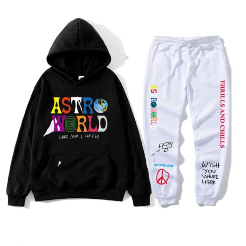

Fashion Set sweatsuit Astroworld THRILLS AND CHILLS Tracksuit Men hoodies +pants Mens Clothing Sweatshirt Women Pullover Street Hip hop Sport Streetwear Sweat Suit, Customize